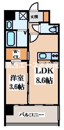 EST ONE 東大阪(1LDK/3階)の間取り写真