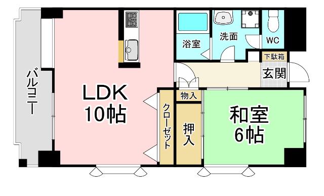 藤本ビルNO7吉野町(1LDK/3階)の間取り写真