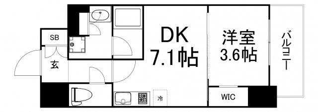 アーバネックス 大阪城北(1LDK/6階)の間取り写真