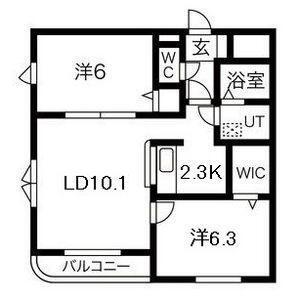 イルマーレ(2LDK/3階)の間取り写真