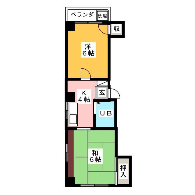 フリーデンハイム(2K/2階)の間取り写真