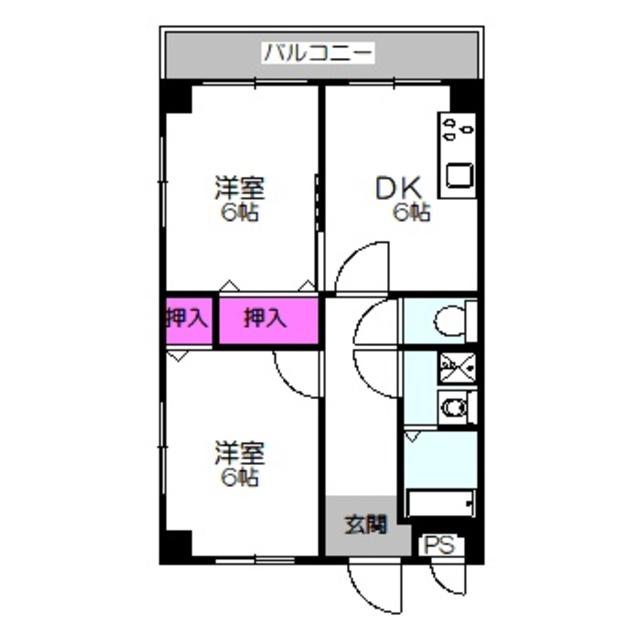 村上ハイツ(2DK/2階)の間取り写真