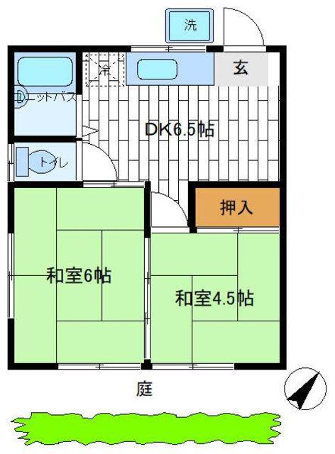 ステージ市ヶ尾(2DK/1階)の間取り写真