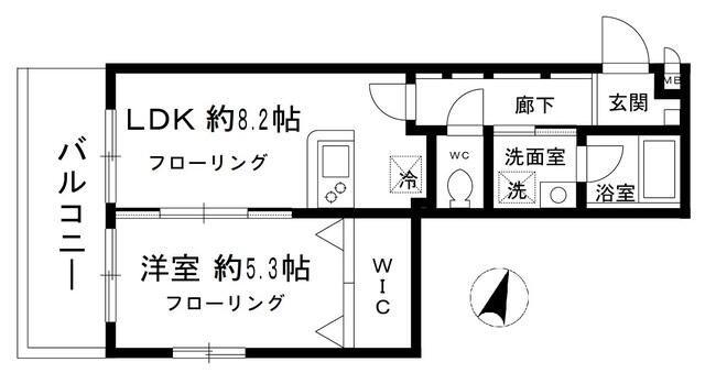 LAUREL坂下(1LDK/2階)の間取り写真