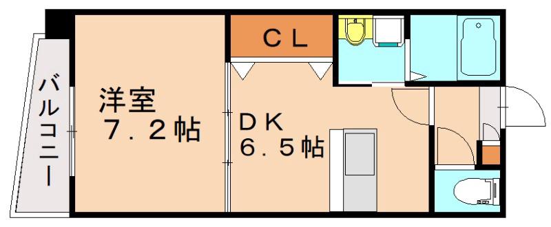 ジュウィール西王子(1DK/2階)の間取り写真