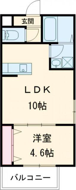 シェリル加古川(1LDK/2階)の間取り写真