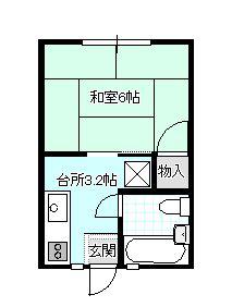 片町コーポ(1K/1階)の間取り写真