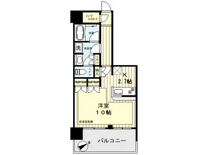 新宿グランドプラザ(1K/6階)の間取り写真