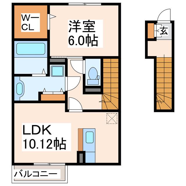 リーブル(1LDK/2階)の間取り写真