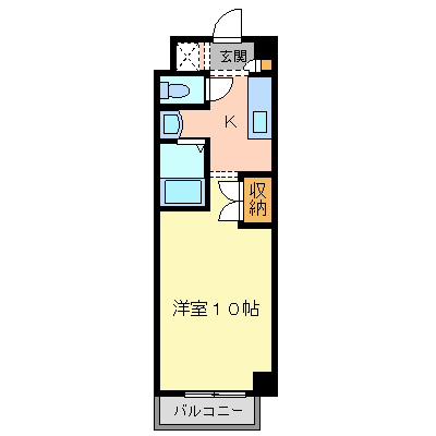 F&FアビタシオンII(1K/2階)の間取り写真