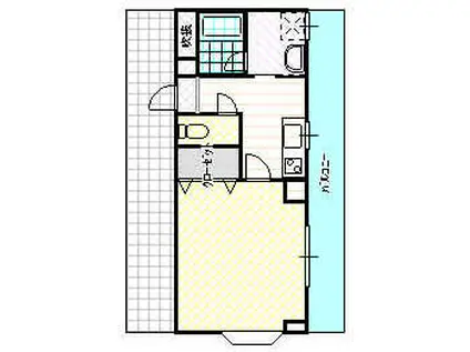 サンシーブル八乙女(1K/4階)の間取り写真