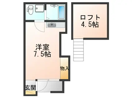 リバティ円応寺(ワンルーム/2階)の間取り写真