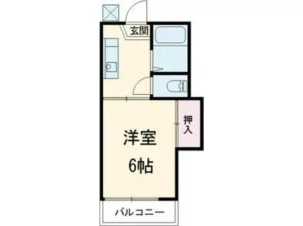 アップルハウス(1K/1階)の間取り写真