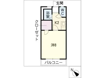 ウイングコート三ノ輪(1K/2階)の間取り写真