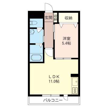 メゾンゆりのき(1LDK/2階)の間取り写真