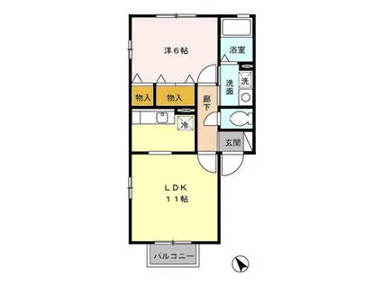 ウィルモア元町(1LDK/1階)の間取り写真