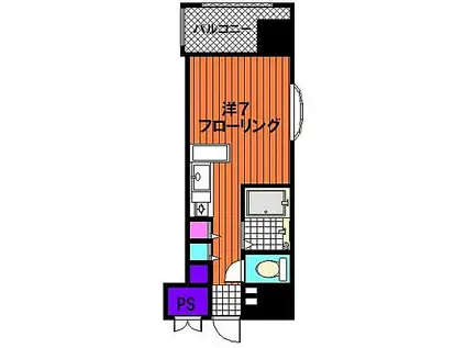 モントーレ天神(ワンルーム/10階)の間取り写真