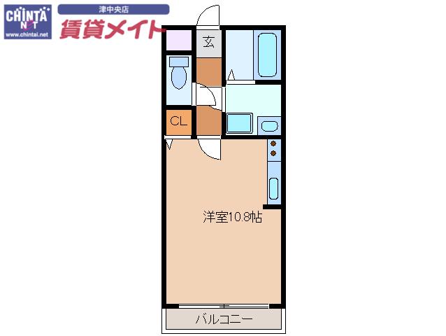 クララハウス(1K/2階)の間取り写真