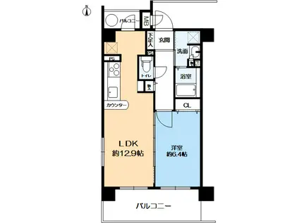 インベスト京都白川(1LDK/1階)の間取り写真