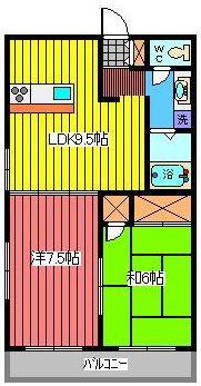 3SEPIAⅡ(2LDK/2階)の間取り写真