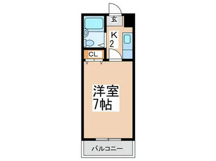 シティーメゾンフェニックスIII(1K/2階)の間取り写真