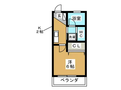プリマベーラ能見台(1K/1階)の間取り写真
