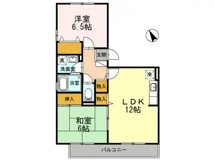 フロンティアS(2LDK/2階)の間取り写真