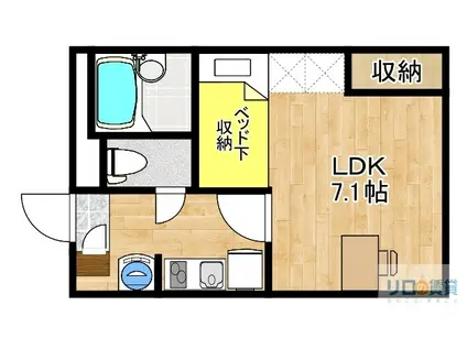 レオパレスプレリュード(1K/2階)の間取り写真