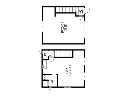 小信中島ガレージハウス(ワンルーム/1階)の間取り写真