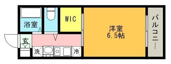 FLAT福井B棟(1K/1階)の間取り写真