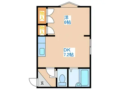 ハイムリバーフィールド(1DK/3階)の間取り写真