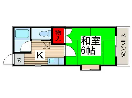 プチメゾン中島(1K/2階)の間取り写真