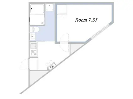 プロス千歳烏山(1K/2階)の間取り写真