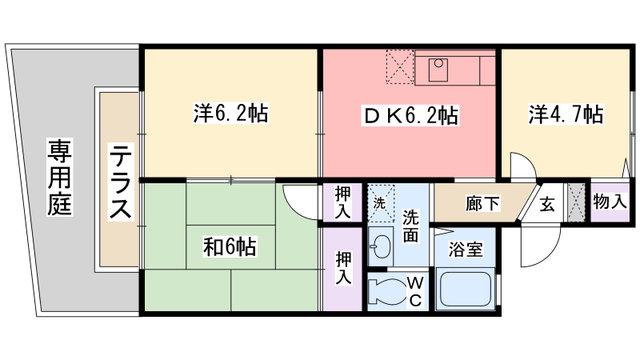 セピアコート(3DK/1階)の間取り写真