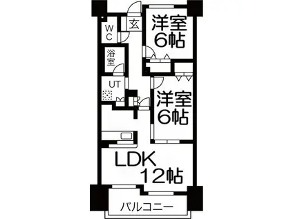 ヴィラエーデル大須(2LDK/2階)の間取り写真