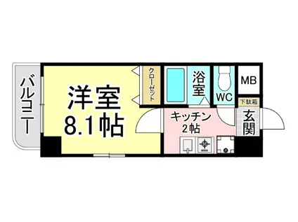 ネット志徳(1K/1階)の間取り写真