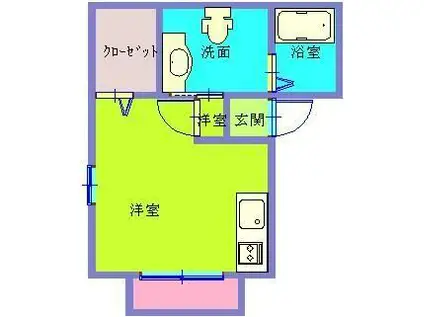 HIKARIIII(ワンルーム/2階)の間取り写真