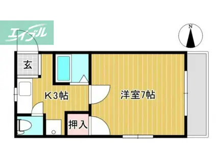 ラ・パルテール当新田(1K/3階)の間取り写真