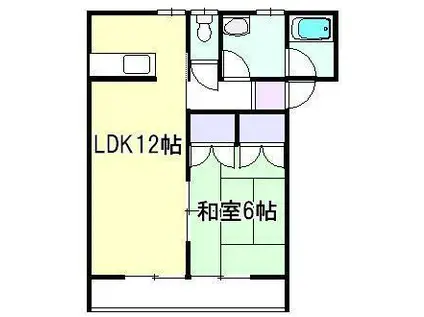 ハイツヤナギダB (1LDK/2階)の間取り写真