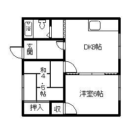 ハイツIF(2DK/1階)の間取り写真