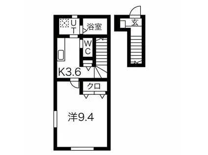 G-CLASS(1K/2階)の間取り写真