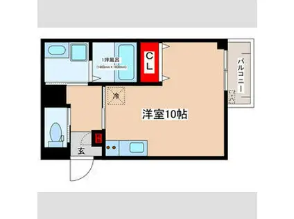 ガーデン熱田(ワンルーム/1階)の間取り写真