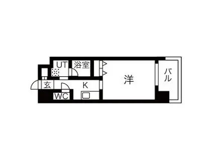 オープンブルーム八田STATIONFRONT旧RESIDENCIA(1K/12階)の間取り写真