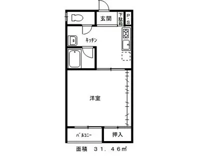 コーポほほえみ(1K/2階)の間取り写真