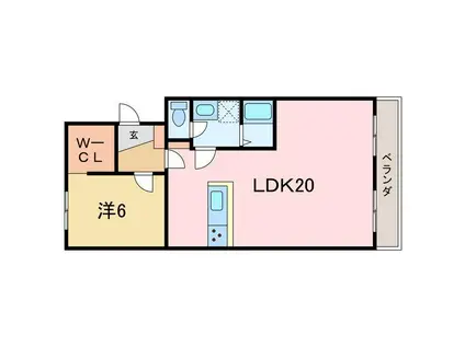 CORDIALE(1LDK/1階)の間取り写真