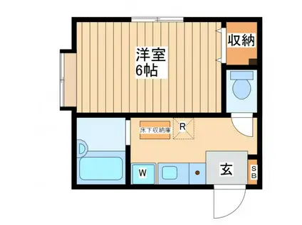 第5協栄ハイム(1K/1階)の間取り写真