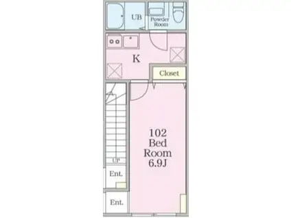 山手仲尾台テラス(1K/1階)の間取り写真
