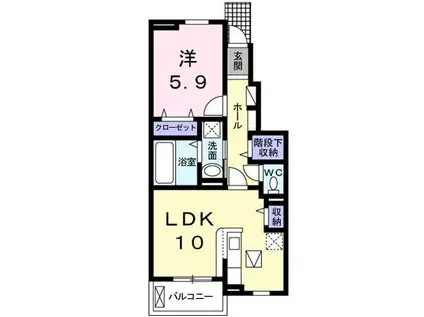 アンソレイエ(1LDK/1階)の間取り写真