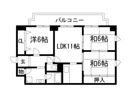 グリーンスクエアシバ(3LDK/6階)の間取り写真