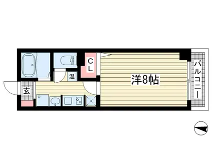 サンコーガルフタワー(1K/8階)の間取り写真